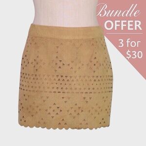 Boutique XXI Laser Cut Faux Suede Mini Skirt
